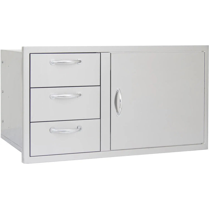 Blaze 39" Door & Drawer Combo in Stainless Steel Finish (BLZ-DDC-39-R) - Agent BBQ