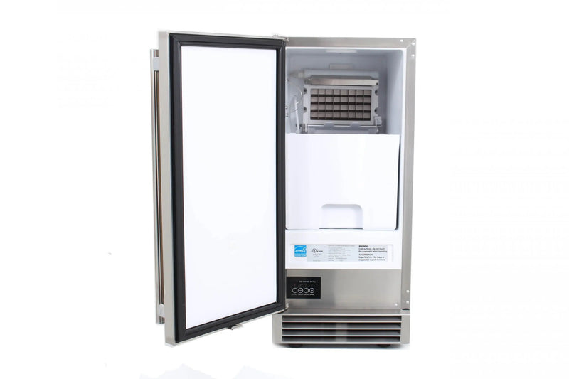 Blaze 50 Lb. 15-Inch Outdoor Rated Ice Maker With Gravity Drain - BLZ-ICEMKR-50GR - Agent BBQ