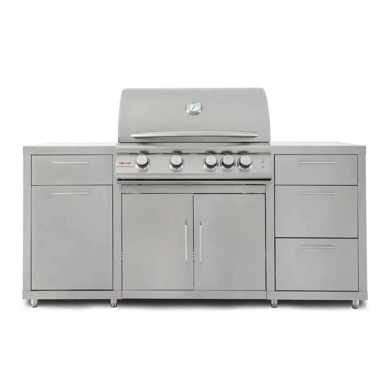 Blaze 6-Foot Stainless Steel BBQ Island with Premium LTE 32-Inch 4-Burner Grill - Agent BBQ