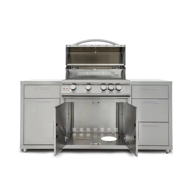Blaze 6-Foot Stainless Steel BBQ Island with Premium LTE 32-Inch 4-Burner Grill - Agent BBQ