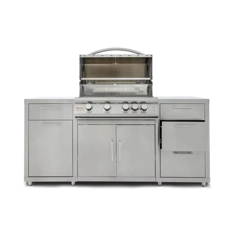 Blaze 6-Foot Stainless Steel BBQ Island with Premium LTE 32-Inch 4-Burner Grill - Agent BBQ