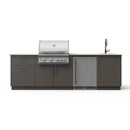 Blaze Golden Hour 10-Ft Outdoor Kitchen Island w/ 32-Inch Premium LTE+ Grill, Fridge, Sink in Gunmetal w/ Aeris Countertop - Agent BBQ