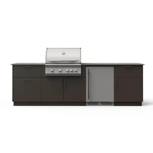 Blaze Morning Glow 10-Ft Outdoor Kitchen Island w/ 32-Inch Marine-Grade Premium LTE+ Grill & Refrigerator - Agent BBQ