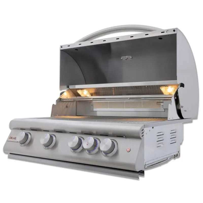 Blaze Morning Glow 10-Ft Outdoor Kitchen Island w/ 32-Inch Marine-Grade Premium LTE+ Grill & Refrigerator - Agent BBQ