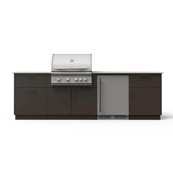 Blaze Morning Glow 10-Ft Outdoor Kitchen Island w/ 32-Inch Premium LTE+ Grill & Refrigerator - Agent BBQ