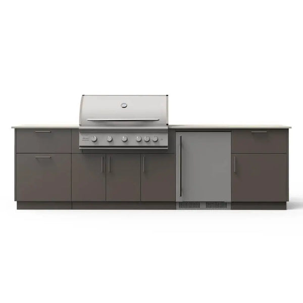 Blaze Morning Glow 10-Ft Outdoor Kitchen Island w/ 40-Inch Premium LTE+ Grill, & Refrigerator - Agent BBQ