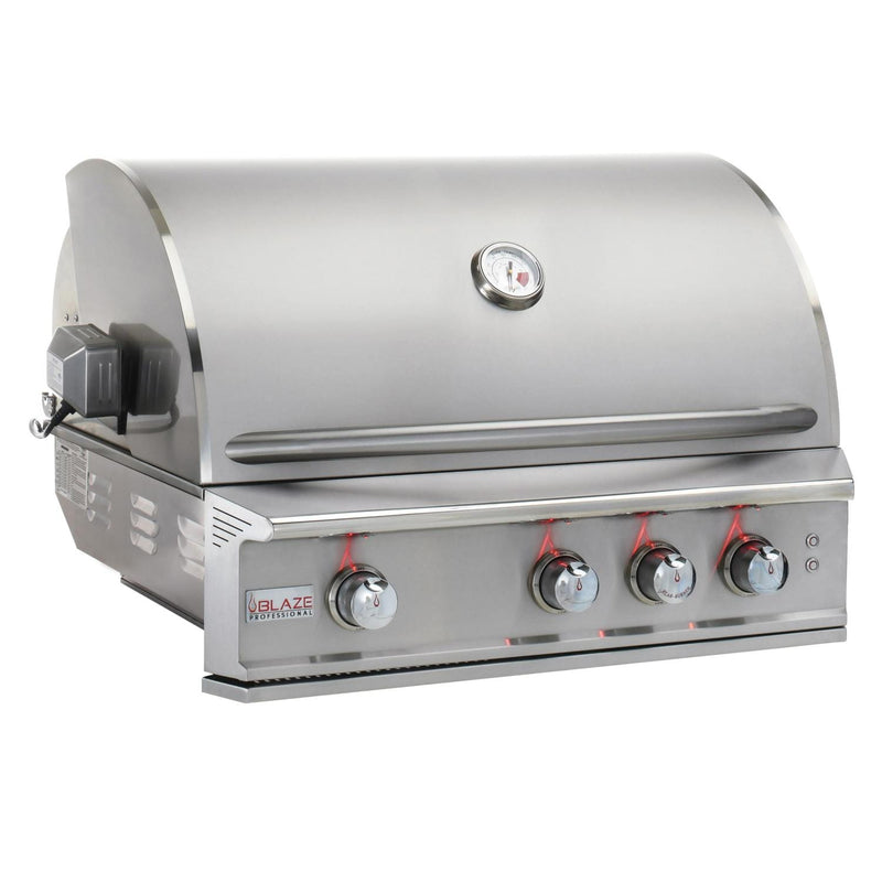 Blaze Professional LUX 34-Inch 3-Burner Built-In Grill With Rear Infrared Burner - BLZ-3PRO-NG/LP - Agent BBQ