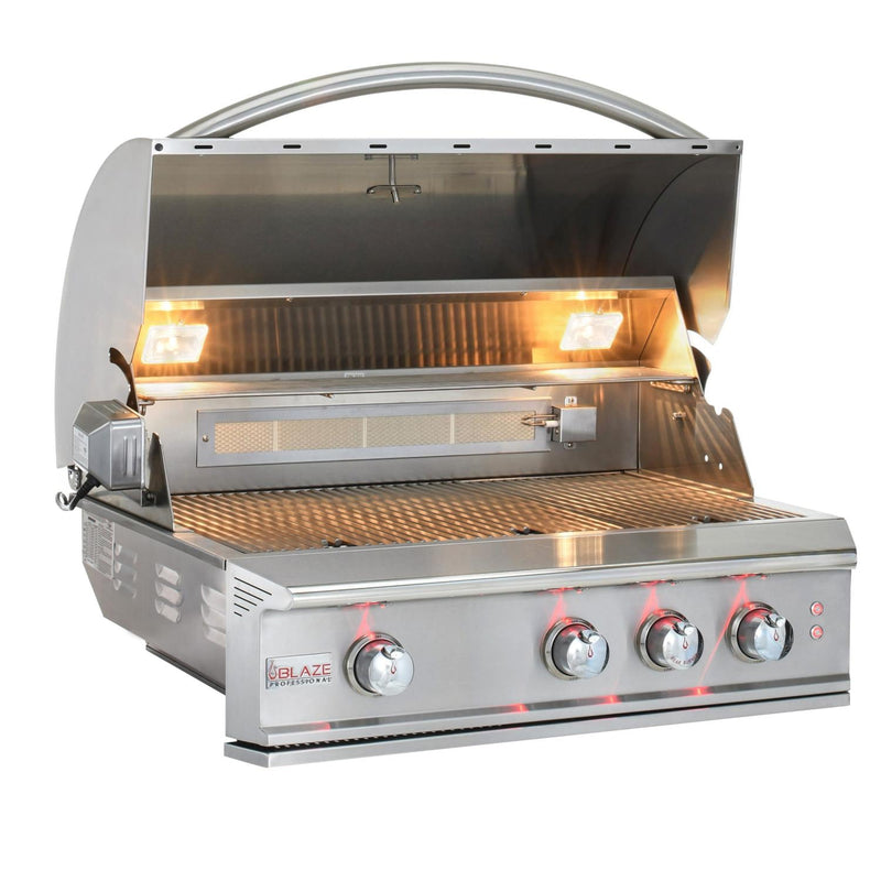 Blaze Professional LUX 34-Inch 3-Burner Built-In Grill With Rear Infrared Burner - BLZ-3PRO-NG/LP - Agent BBQ