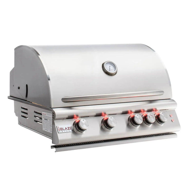 Blaze Premium LTE 32-Inch 4-Burner Built-In Gas Grill With Rear Infrared Burner & Grill Lights - BLZ-4LTE2-NG/LP - Agent BBQ