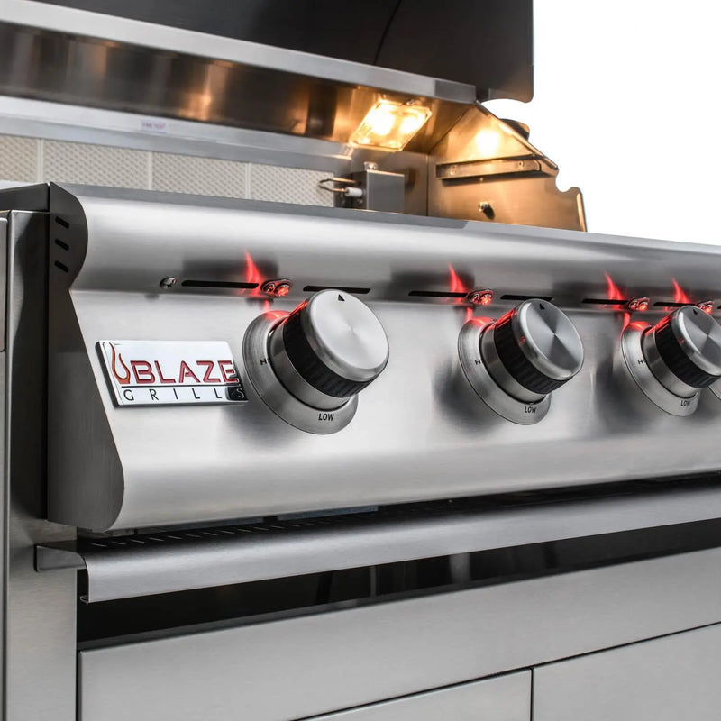 Blaze Premium LTE 32-Inch 4-Burner Built-In Gas Grill With Rear Infrared Burner & Grill Lights - BLZ-4LTE2-NG/LP - Agent BBQ