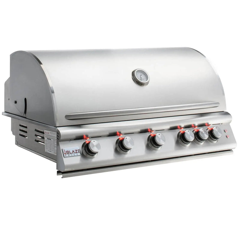 Blaze Premium LTE 40-Inch 5-Burner Built-In Grill With Rear Infrared Burner & Grill Lights - BLZ-5LTE2-NG/LP - Agent BBQ