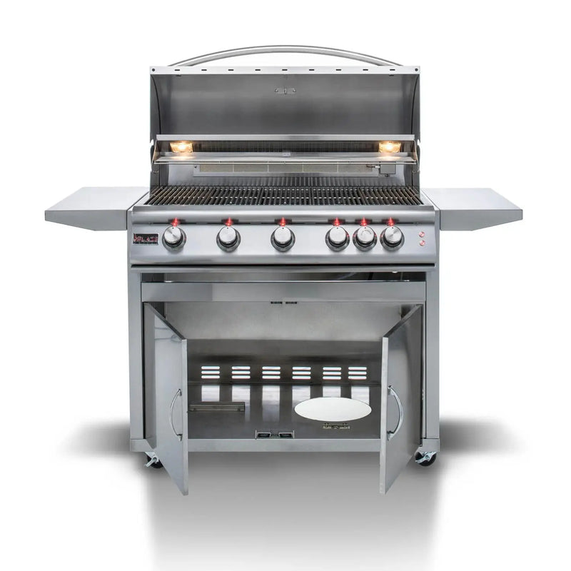 Blaze Premium LTE 40-Inch 5-Burner Freestanding Gas Grill With Rear Infrared Burner & Grill Lights - BLZ-5LTE2-LP/NG - Agent BBQ