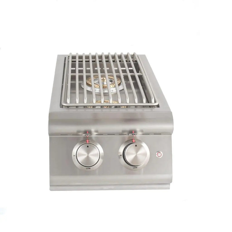 Blaze Premium LTE Built-In Gas Stainless Steel Double Side Burner With Lid - BLZ-SB2LTE-LP/NG - Agent BBQ