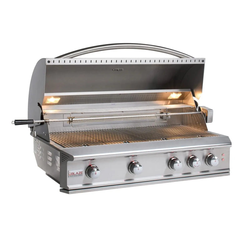 Blaze Professional LUX 44-Inch 4-Burner Built-In Natural Gas Grill With Rear Infrared Burner - BLZ-4PRO-NG/LP - Agent BBQ