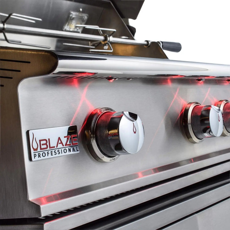 Blaze Professional LUX 44-Inch 4-Burner Built-In Natural Gas Grill With Rear Infrared Burner - BLZ-4PRO-NG/LP - Agent BBQ