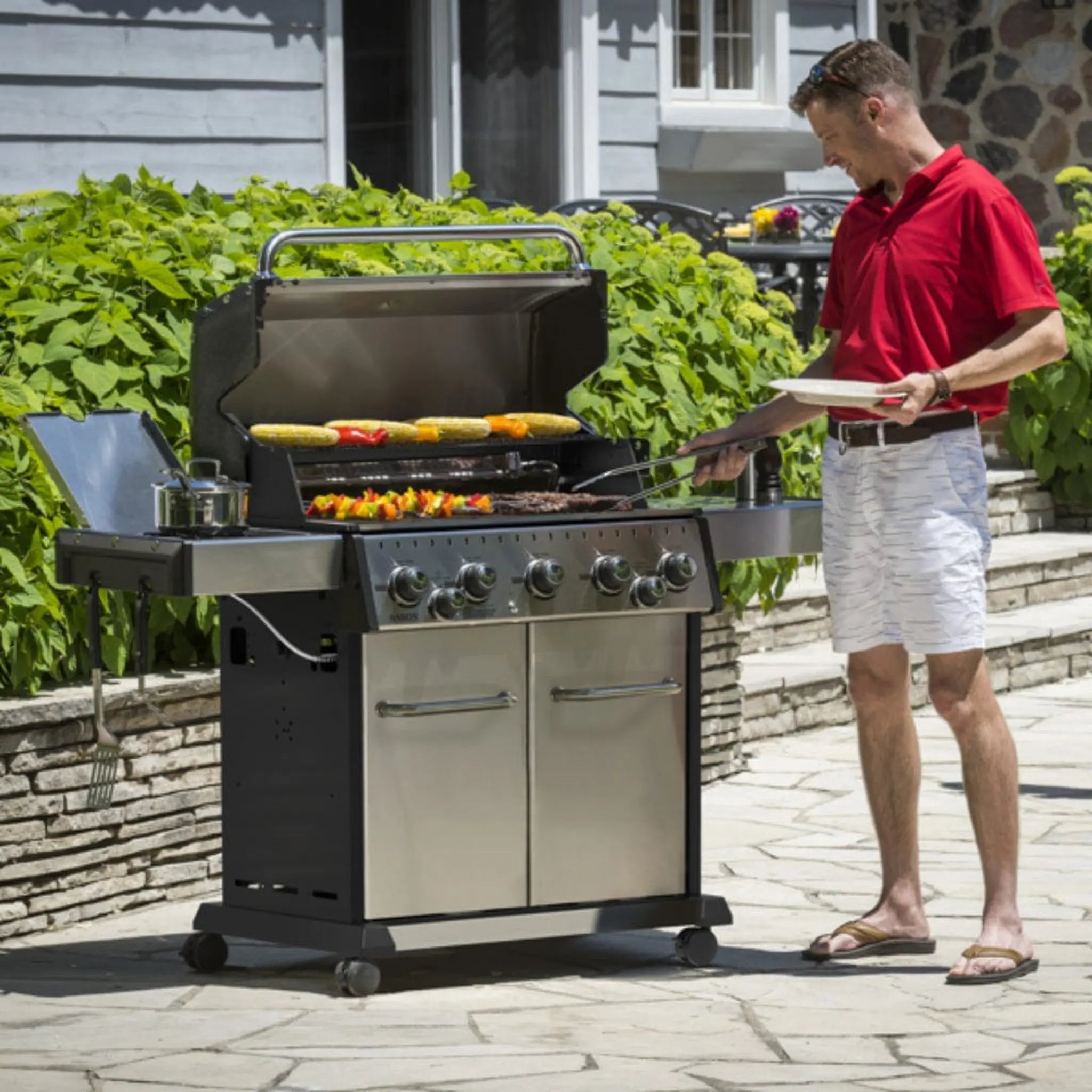 Broil King 63" 5-Burner Baron S 590 Pro IR Gas Grill w/ Infrared Side Burner & Rear Rotisserie Burner Broil King