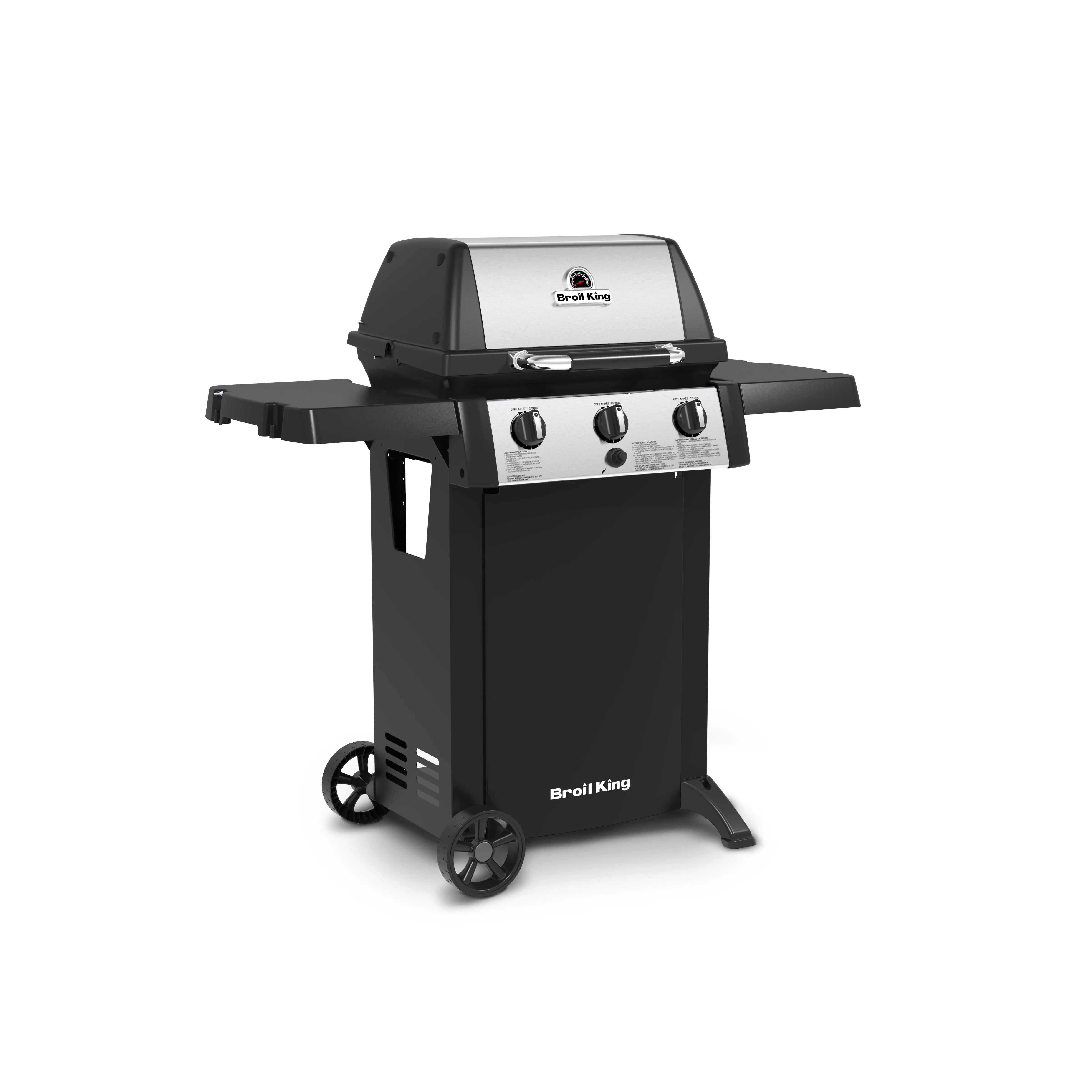 Broil King Gem 310 3-Burner Propane Grill with Drop-Down Side Shelves Broil King