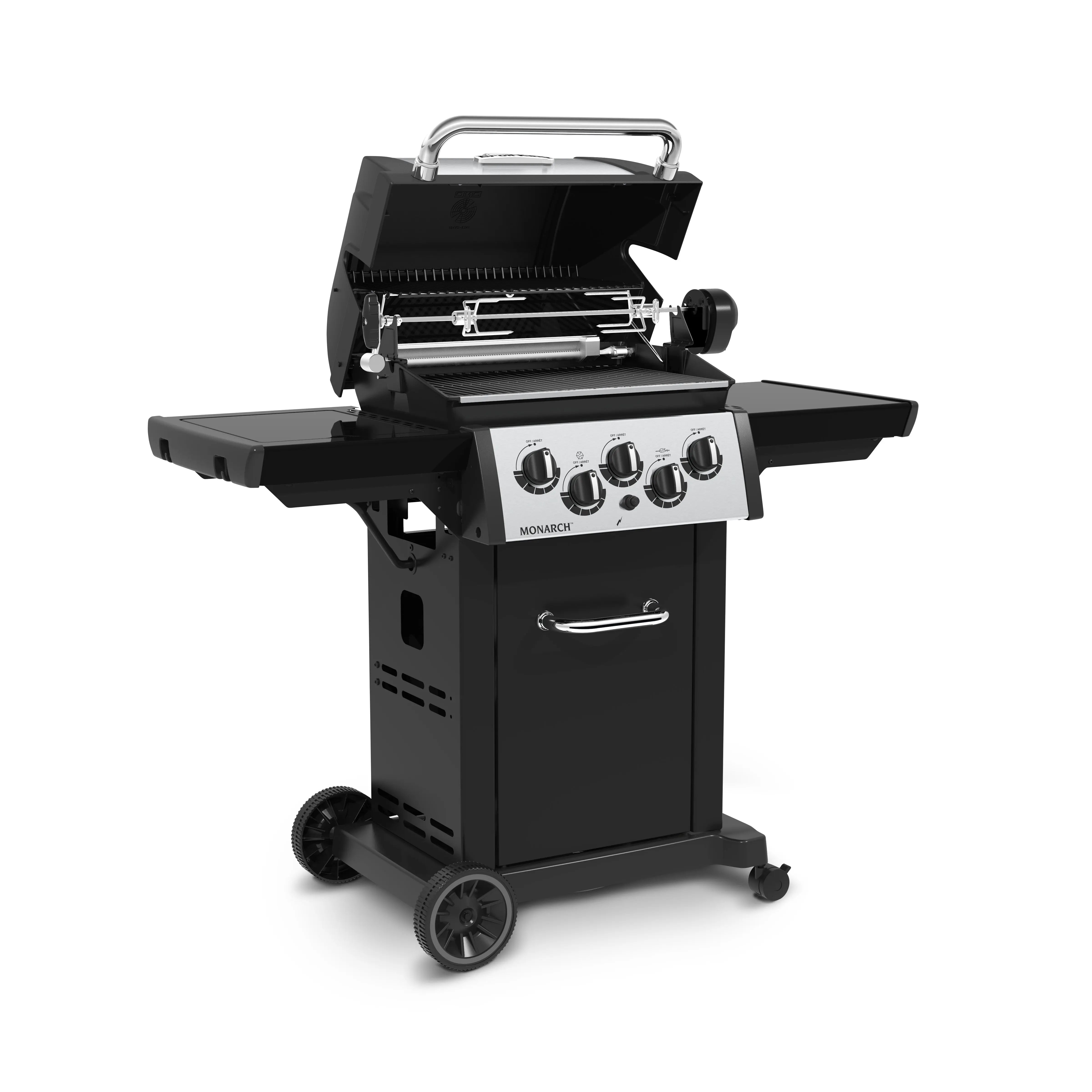 Broil King Monarch 390 3-Burner Freestanding Gas Grill with Side & Rotisserie Burners Broil King