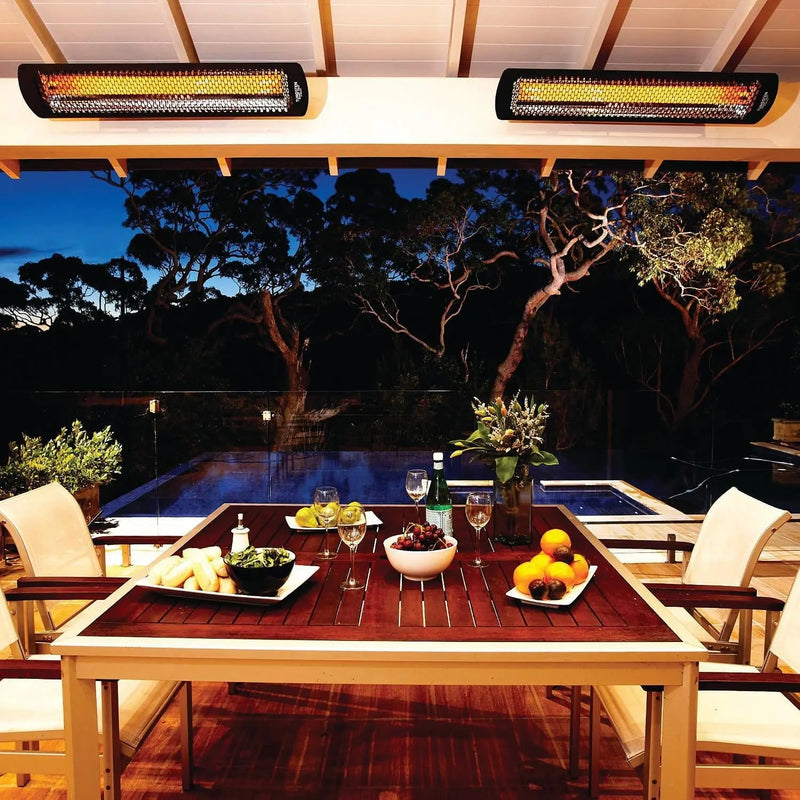 Bromic Heating - Tungsten Smart-Heat 44-Inch 2000W Single Element 240V Electric Infrared Patio Heater - Black - Agent BBQ