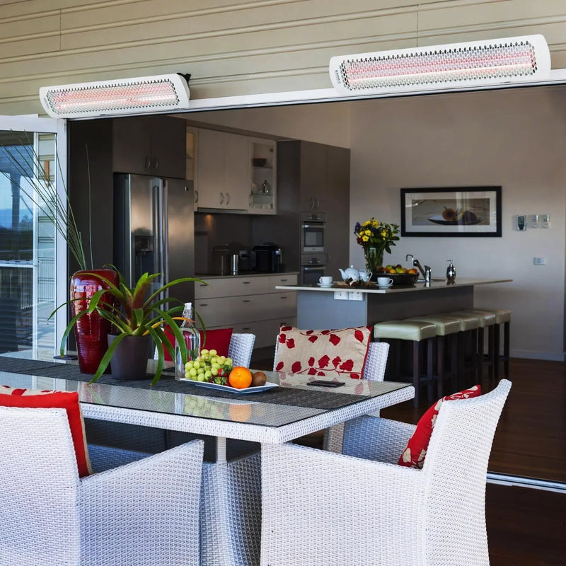 Bromic Heating - Tungsten Smart-Heat 56-Inch 6000W Dual Element 240V Electric Infrared Patio Heater - White - Agent BBQ