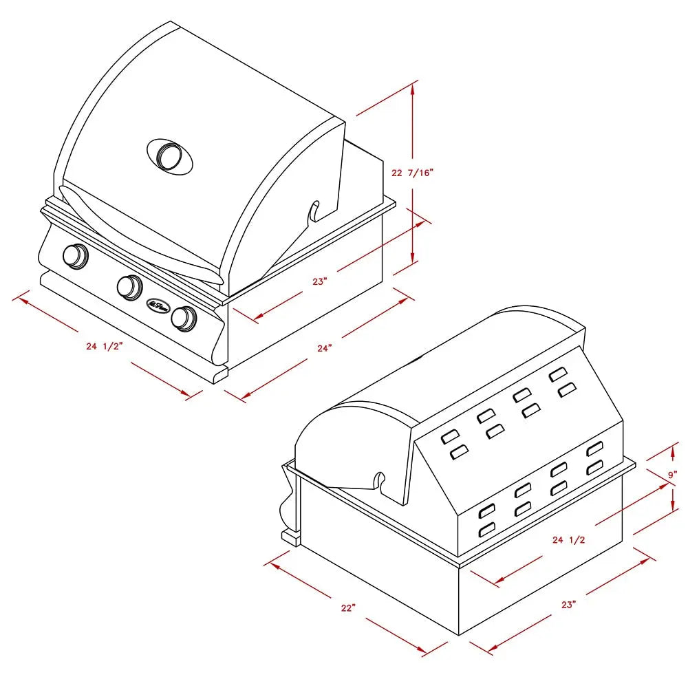 Cal Flame - BBQ Built In Grills G-Series - 3 BURNER - BBQ18G03 - Agent BBQ