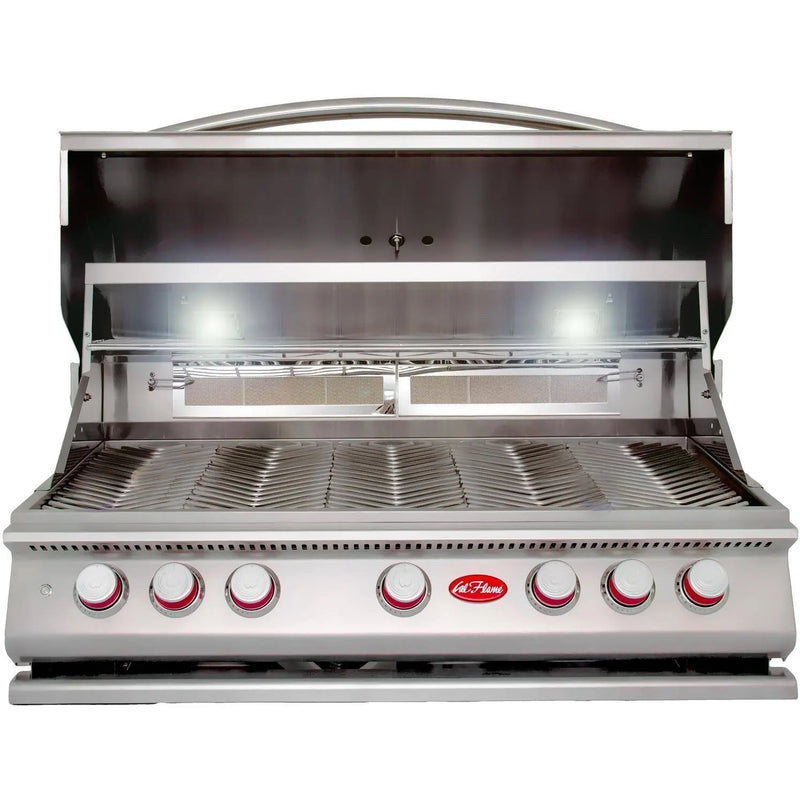 Cal Flame - BBQ Built In Grills P-Series 6 Burner with Lights, Rotisserie & Back Burner - Liquid Propane - BBQ19P06 - Agent BBQ