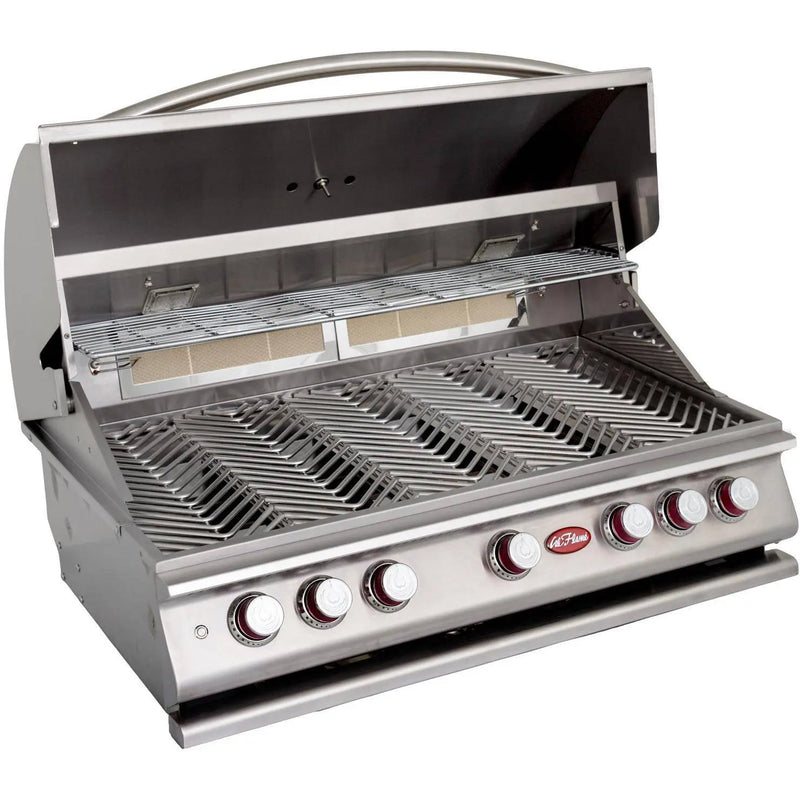 Cal Flame - BBQ Built In Grills P-Series 6 Burner with Lights, Rotisserie & Back Burner - Liquid Propane - BBQ19P06 - Agent BBQ