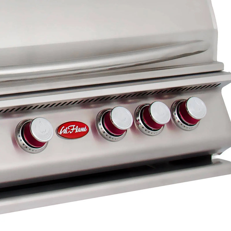 Cal Flame - BBQ Built In Grills P-Series 6 Burner with Lights, Rotisserie & Back Burner - Liquid Propane - BBQ19P06 - Agent BBQ