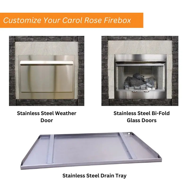 Carol Rose 42-Inch Vent Free Premium Outdoor Stainless Steel Firebox Empire Comfort Systems
