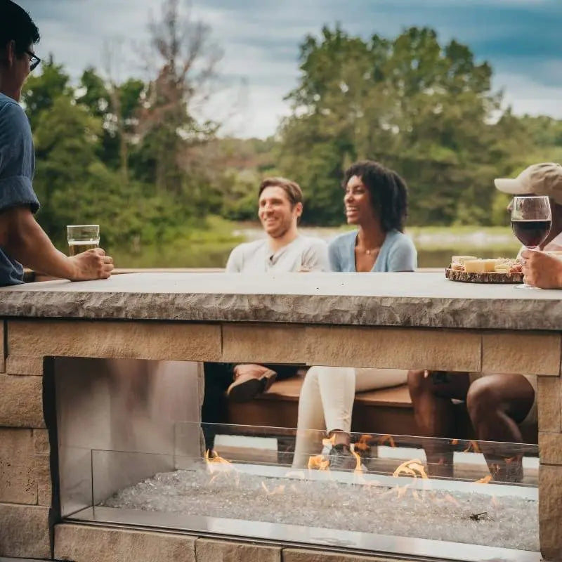 Carol Rose 48-Inch See Through Vent Free Outdoor Gas Linear Fireplace Empire Comfort Systems