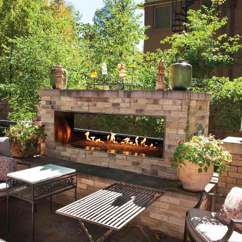 Carol Rose 60" See Through Vent Free Outdoor Linear Fireplace Empire Comfort Systems