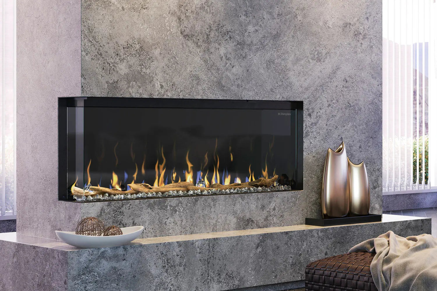 Dimplex IgniteXL Bold 50" Smart Linear Multi-Side View Built-In Electric Fireplace Dimplex