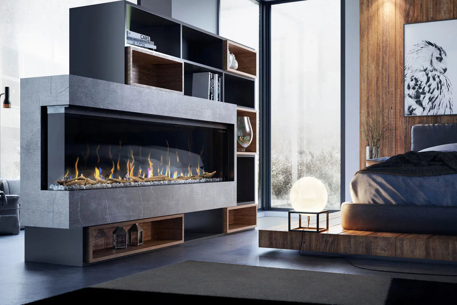 Dimplex IgniteXL Bold 74" Smart Linear Multi-Side View Built-In Electric Fireplace Dimplex