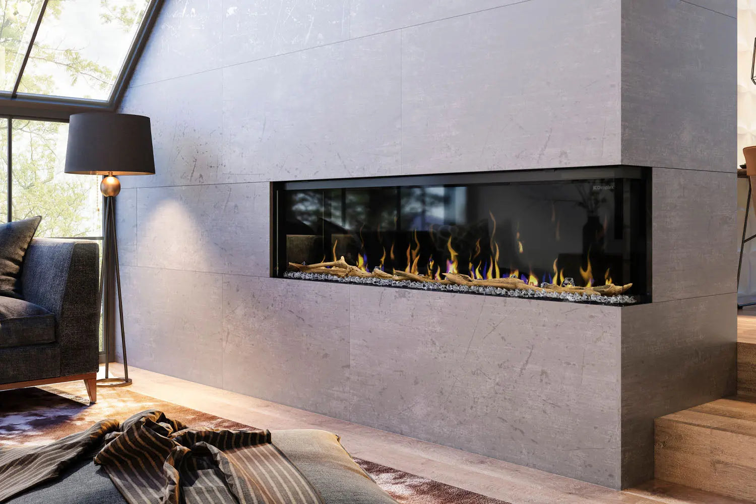 Dimplex IgniteXL Bold 74" Smart Linear Multi-Side View Built-In Electric Fireplace Dimplex