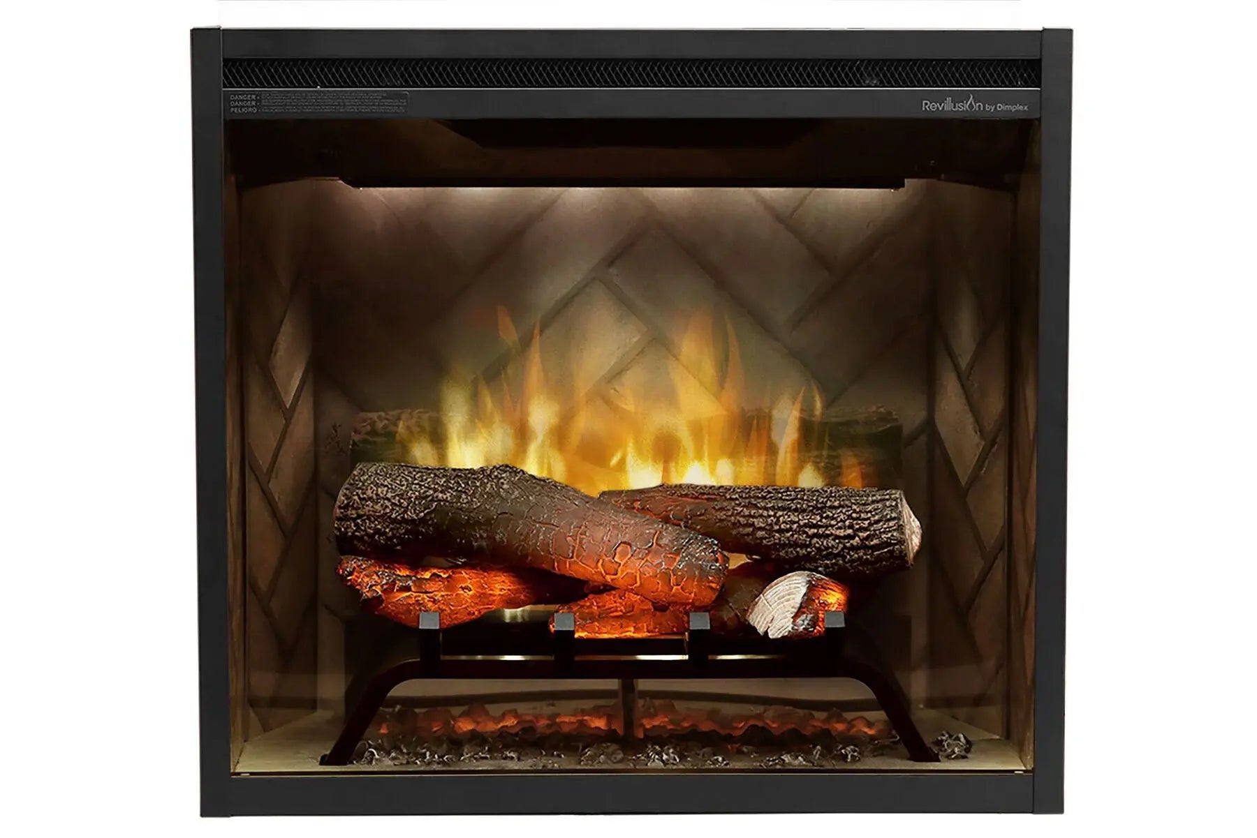 Dimplex Revillusion 24 inch Built-In Electric Firebox | Herringbone Brick Dimplex