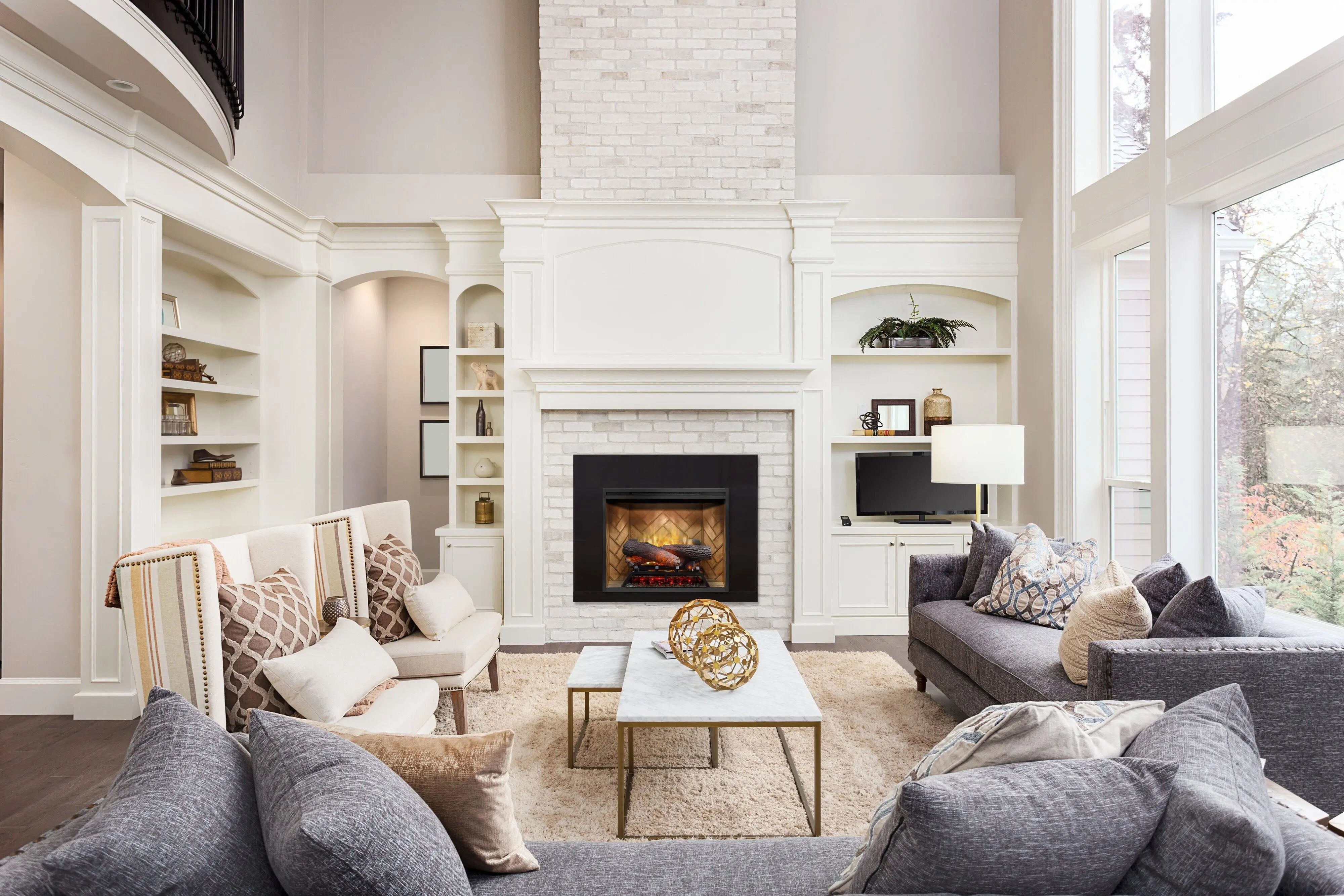 Dimplex Revillusion 24 inch Built-In Electric Firebox | Herringbone Brick Dimplex