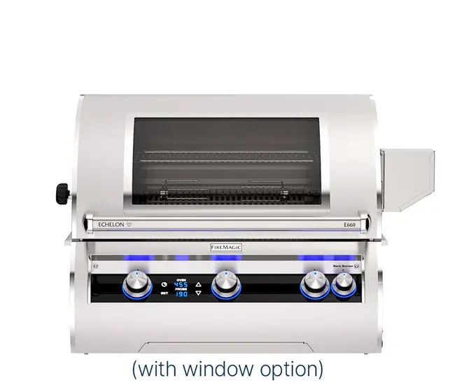 Fire Magic 30" 3-Burner Echelon Diamond Built-In Gas Grill w/ Rotisserie & Digital Thermometer (E660i) - Agent BBQ