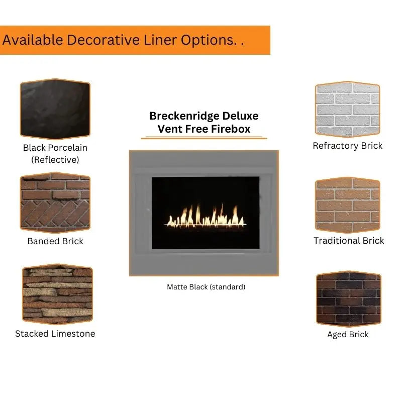 Empire Breckenridge Deluxe 42" Vent Free Gas Fireplace |Flush Front Empire Comfort Systems