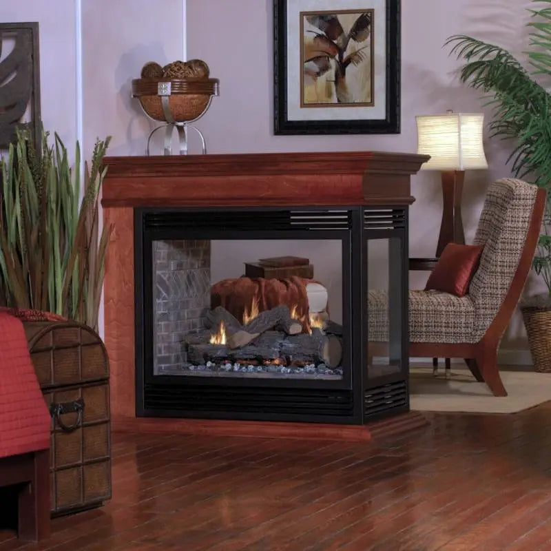 Empire Breckenridge Premium 36" Peninsula See-Through Vent Free Gas Fireplace with Louvers Empire Comfort Systems