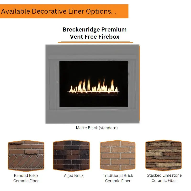 Empire Breckenridge Premium 36" Vent Free Gas Fireplace with Louvers Empire Comfort Systems