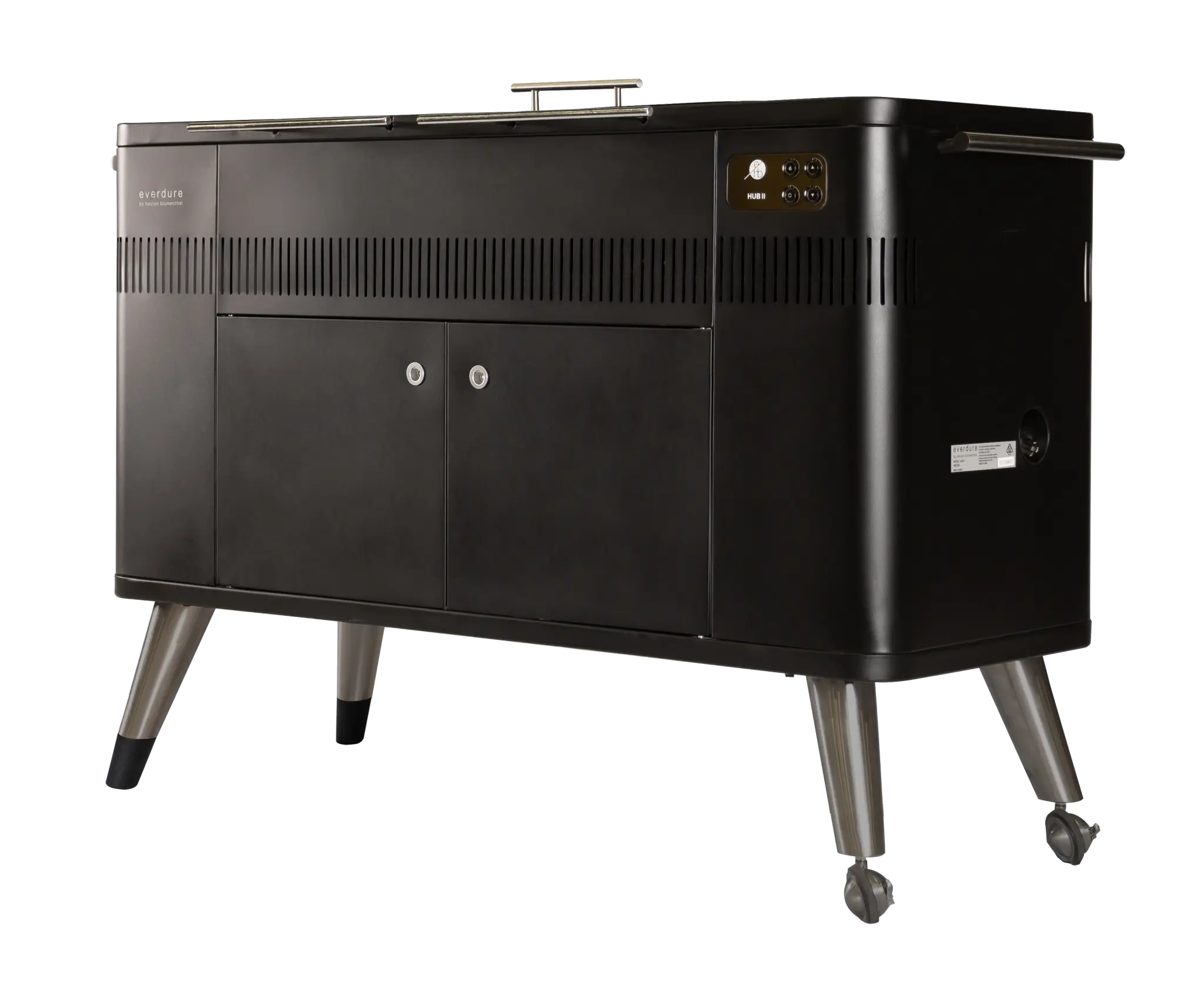 Everdure By Heston Blumenthal HUB II 54-Inch Charcoal Grill With Rotisserie & Electronic Ignition - HBCE3BUS - Agent BBQ