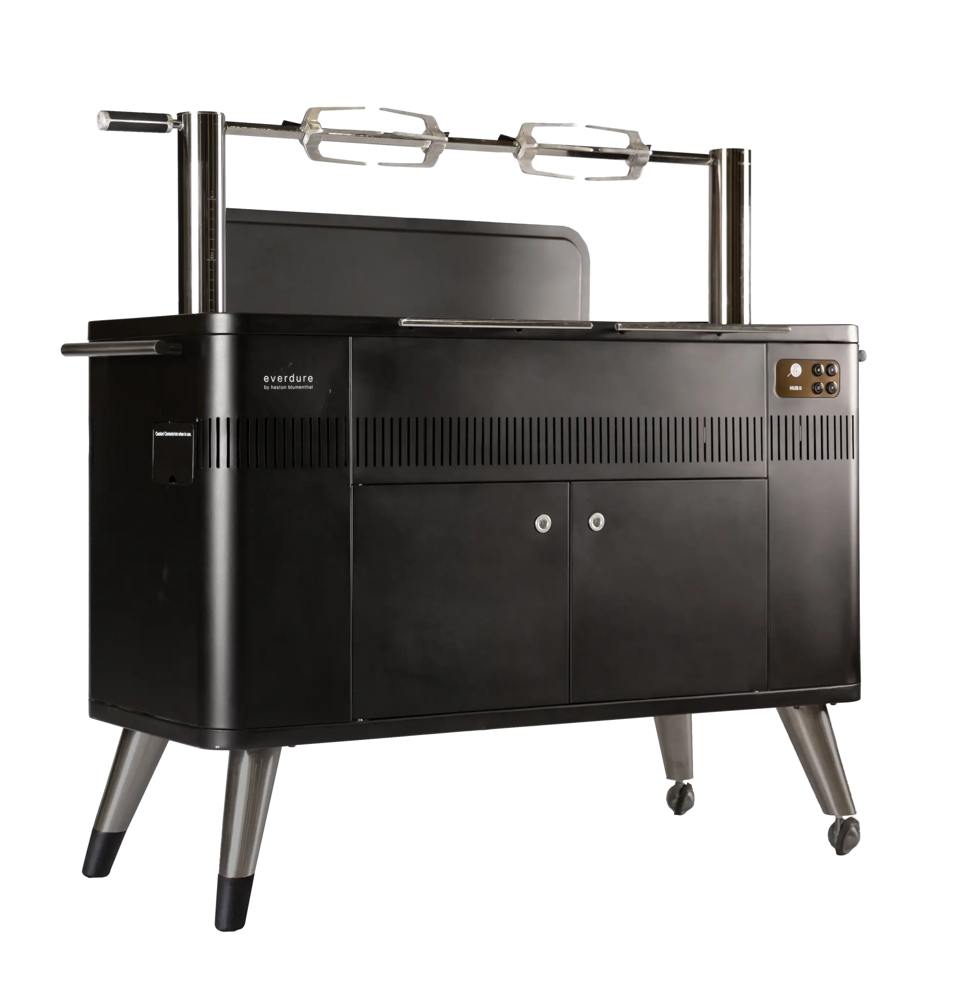 Everdure By Heston Blumenthal HUB II 54-Inch Charcoal Grill With Rotisserie & Electronic Ignition - HBCE3BUS - Agent BBQ
