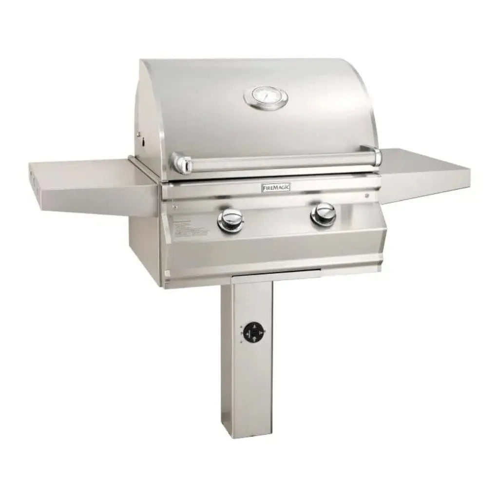 Fire Magic 24" 2-Burner Choice Multi-User  In-Ground Post Mount Gas Grill w/ Analog Thermometer (C430s) - Agent BBQ