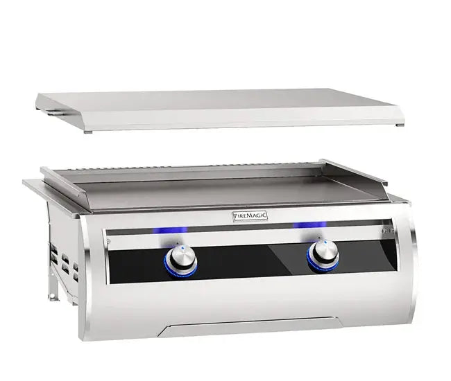 Fire Magic 30" 2-Burner Echelon Diamond Built-In Gas Griddle w/ Stainless Steel Cover (E660i) - Agent BBQ