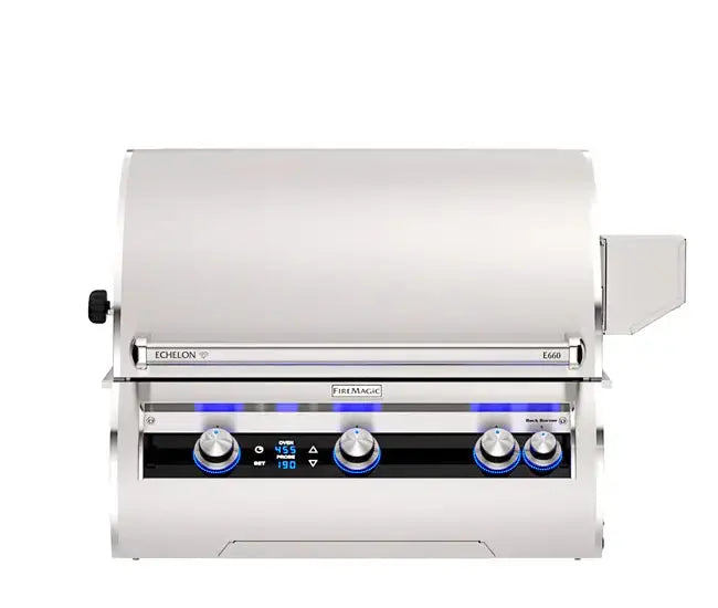Fire Magic 30" 3-Burner Echelon Diamond Built-In Gas Grill w/ Rotisserie & Digital Thermometer (E660i) - Agent BBQ