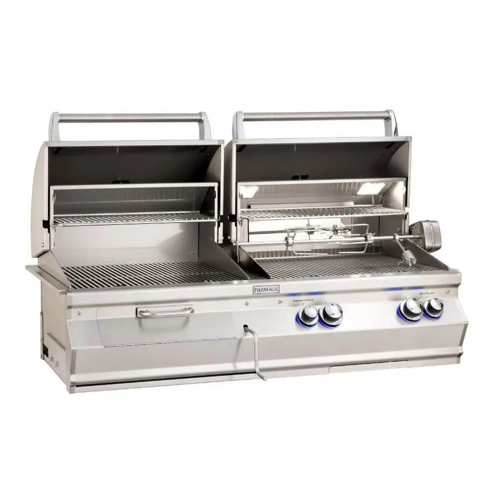 Fire Magic 46" 3-Burner Aurora Built-In Gas/Charcoal Combo Grills (A830i) - Agent BBQ
