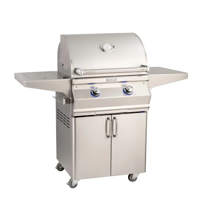 Fire Magic - Aurora A430S 24-Inch Propane Gas Grill With Side Burner And Analog Thermometer - A430S-7EAP-62 - Agent BBQ