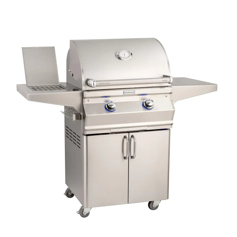 Fire Magic - Aurora A430S 24-Inch Propane Gas Grill With Side Burner And Analog Thermometer - A430S-7EAP-62 - Agent BBQ
