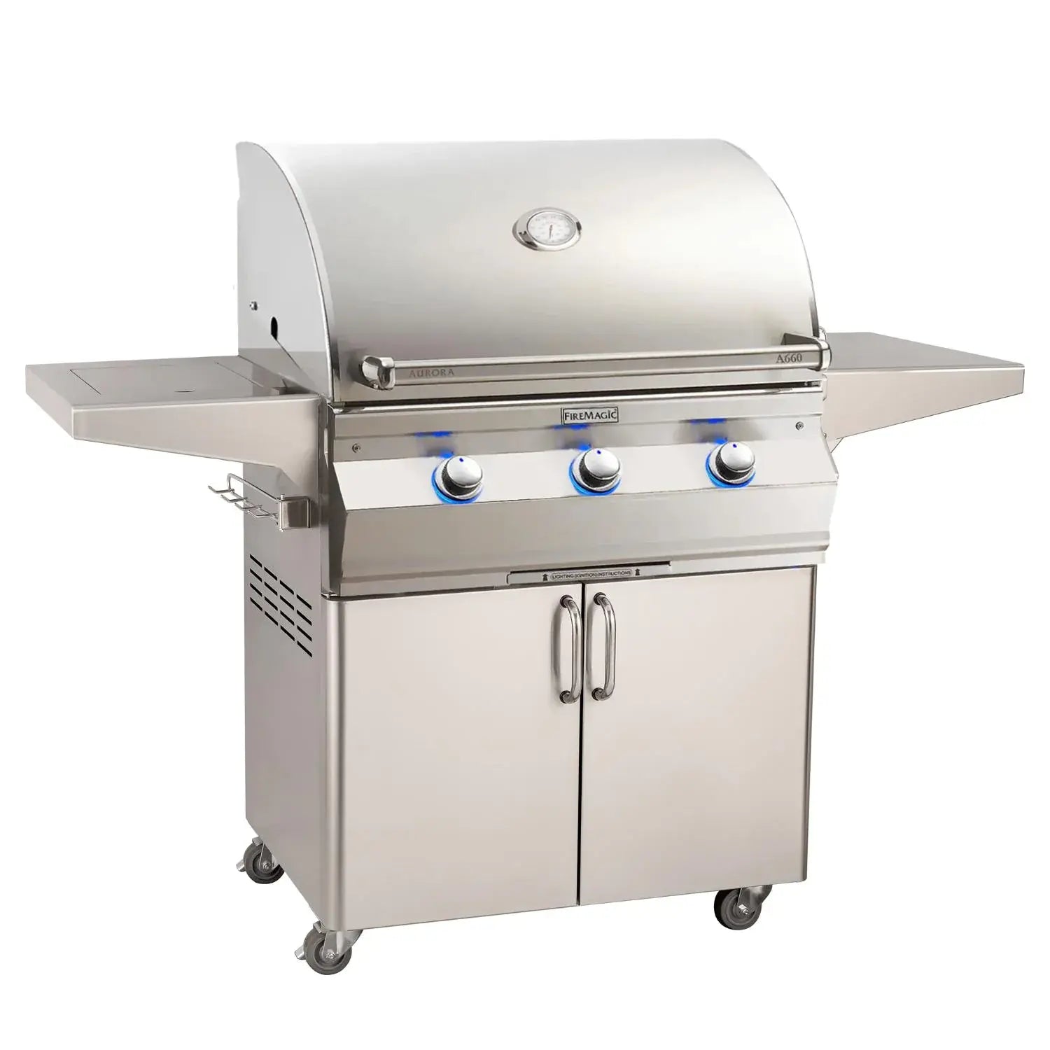 Fire Magic - Aurora A660S 30-Inch Propane Gas Grill With Side Burner And Analog Thermometer - A660S-7EAP-62 - Agent BBQ