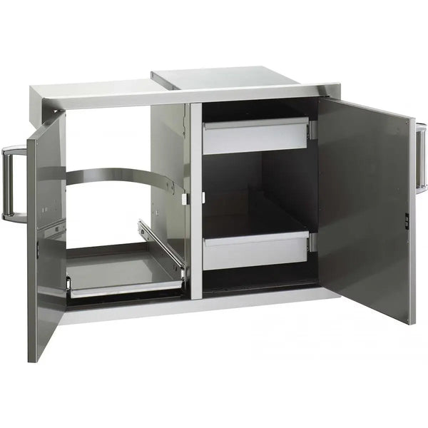 Fire Magic Premium Flush 30-Inch Double Access Door With Drawers And Trash Bin Storage With Soft Close - 53930SC-12 - Agent BBQ